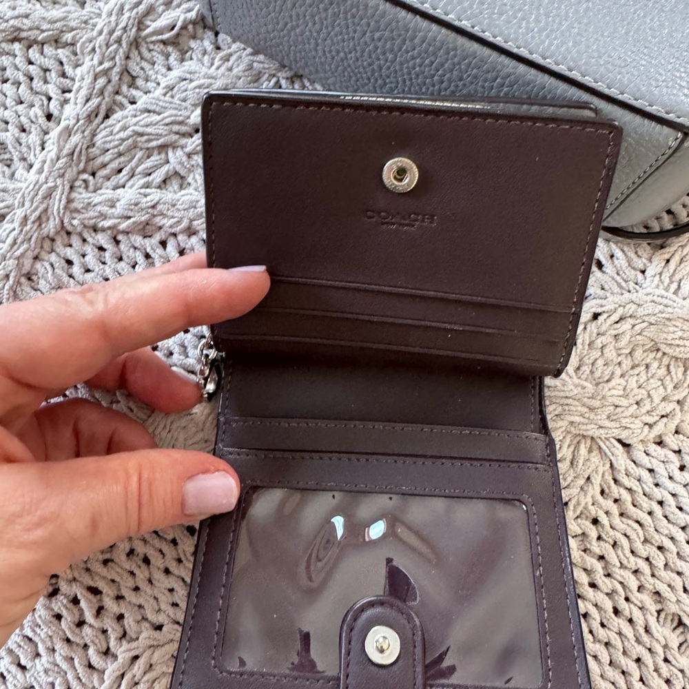 Coach Pebble Leather Crossbody Bag and Wallet in Gray - Picture 7 of 8